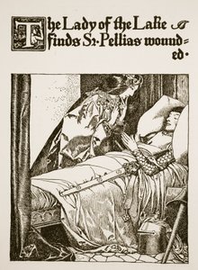 De Dame van het Meer vindt Sir Pellias gewond, illustratie uit 